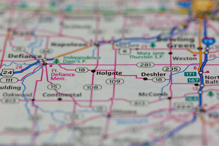 06-14-2021 Portsmouth, Hampshire, UK, Holgate Ohio USA shown on a Geography map or Road mapのeditorial素材