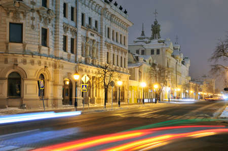 Kazan, Tatarstan, Russia - December 10, 2017. Kremlyovskaya Street, Aleksandrovsky passage, Chernoyarovsky passage.のeditorial素材