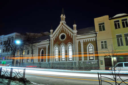Kazan, Tatarstan, Russia - December 19, 2017. Church of St. Catherine, the German parish, the Lutheran faith. Karl Marx street.のeditorial素材