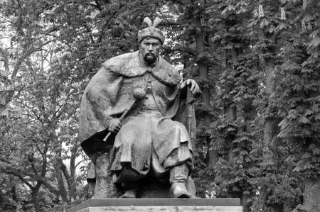 Bila Tserkva, Ukraine - May 5, 2013: Bogdan Khmelnitsky (1595-1657) was a Ukrainian Hetman of the Zaporozhian Host, commander, politician and statesman. The monument was opened in 1983.のeditorial素材