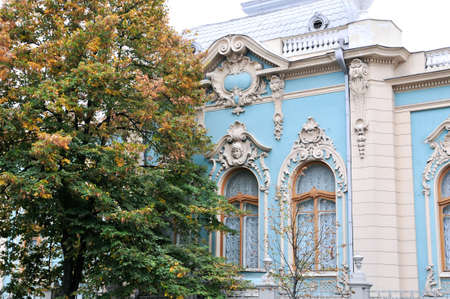 Kiev / Ukraine - October 9, 2018. The mansion of Yakov Polyakov is an architectural monument on Mikhail Grushevskogo street, house 22, in the Pechersk district. Architect Fedor Troopyansky.のeditorial素材