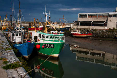 trawlers at rest, Balbriggan Harbour, Dublin, Irelandのeditorial素材