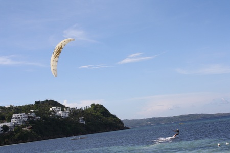 Kite Surfing at Bulaboy Beach, Boracay, Philippines in late April 2013