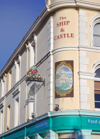PORTSMOUTH, ENGLAND, MAY 29 2016: Exterior of the traditional English pub The Ship and Castle