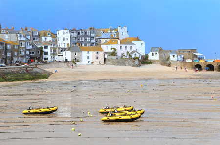 St Ives, Cornwall, UK - Dinghies belonging to St Ives Self Drive Boats, and other trawlers and small...