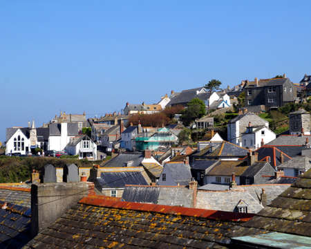 The rooftops of the picturesque Cornish fishing village of Port Isaac, famous for being the location of Doc Martinの写真素材