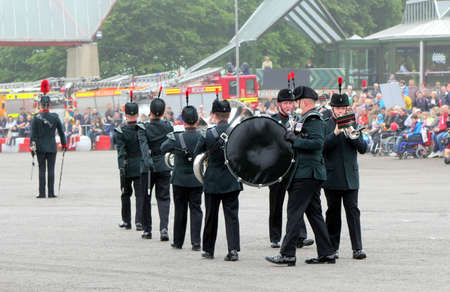 Beaulieu, Hampshire, UK - May 29 2017: Military Marching Band of the Winchester Rifles at the 2017...