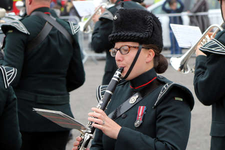 Beaulieu, Hampshire, UK - May 29 2017: Military Marching Band of the Winchester Rifles at the 2017...