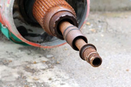 Propeller drive shaft of an old disused hovercraft turbineの写真素材