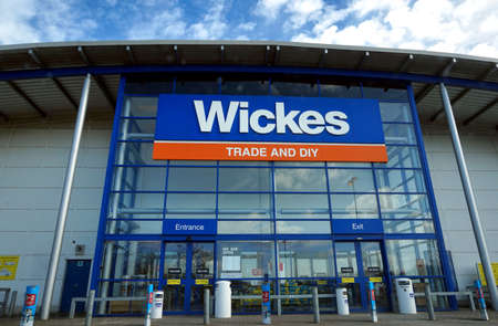 Basingstoke, UK - March 9th 2017: Exterior of the Wickes Trade and DIY hardware superstoreのeditorial素材