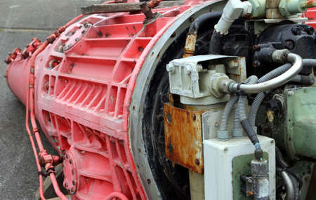 Lee-on-the-Solent, Hampshire, UK - June 10 2017: Close up of one of the turbine engines of an SR.N4 Hovercraft at the Hovercraft Museum in Englandのeditorial素材