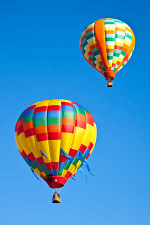 Hot air balloons fill the sky during the Carolina Balloon Festival, Statesville, North Carolina.の写真素材