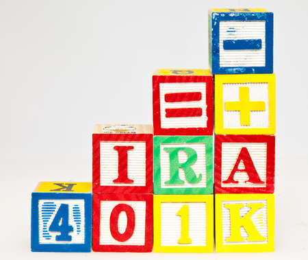 Climbing retirement  A concept image of the various forms of US retirement vehicles spelled out in...