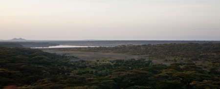 The view from a ht air balloon over Serengeti national Park, Tanzania