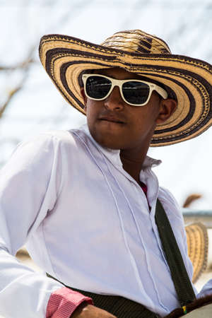 Barranquilla, Colombia - March 1, 2014 - Musicians play traditional samba music in the palcos during the Battalla de Flores, Carnival de Barranquilla.のeditorial素材