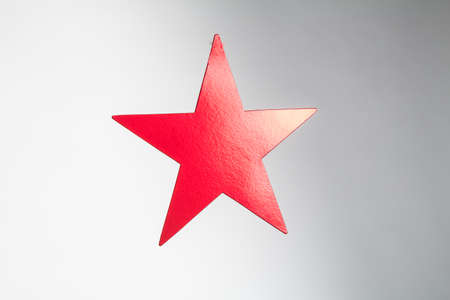A red star on a white background.の写真素材