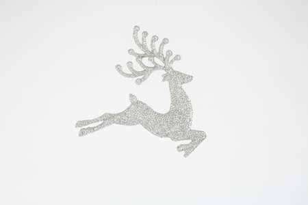 A Reindeer Christmas Tree Ornament on a White background.の写真素材