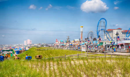 Ocean City, NJ - July, 6, 2016 -vacationers enjoy the sun and sand on Ocean City's boardwalk and beach.のeditorial素材