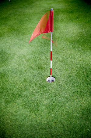 A manicured golf course on a summer day.の写真素材