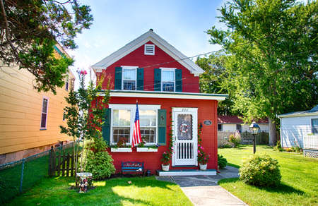 September 6, 2014: Cape May, New Jersey, An historic home in Cape May, New Jersey's historic town center.のeditorial素材
