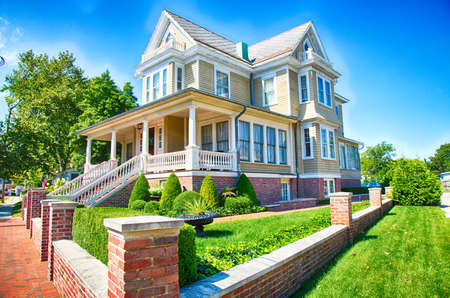 September 6, 2014: Cape May, New Jersey, An historic home in Cape May, New Jersey's historic town center.のeditorial素材