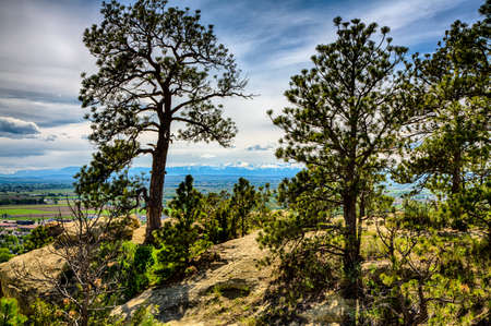 The vioew from the top of the sandstone bluffs surrounding Billings, Montana.の写真素材