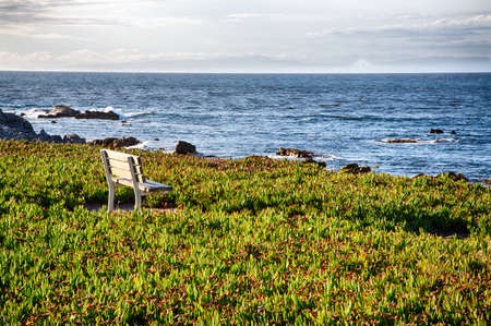 Pacific Grove, California's walkways and parks along the beach make for a relaxing stroll.の写真素材