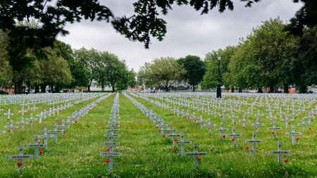 Christchurch, Canterbury/New Zealand - December 1, 2018: ANZAC Day. Garden of remembrance, Christchurch, New Zealand.のeditorial素材