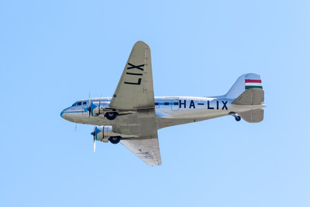 Budapest, Hungary - August 20, 2012  Lisunov Li-2 airplane  soviet copy of the famous DC-3  with...