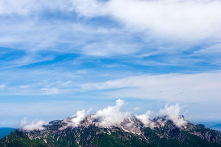 Beautiful view of the European Alps with large copy space above 