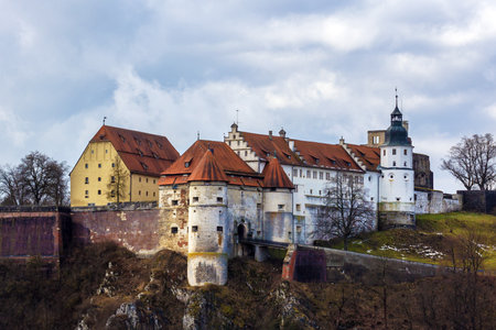Heidenheim an der Brenz, Baden-Württemberg, Germany - March 9, 2013: Hellenstein Castle (Schloss Hellenstein) above the city of Heidenheim an der Brenz in eastern Baden-Württemberg, Germany.のeditorial素材
