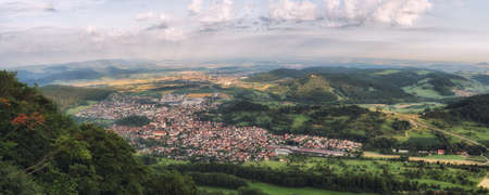 Panoramic photo of Donzdorf, Baden-Wurttemberg, Germany.の写真素材