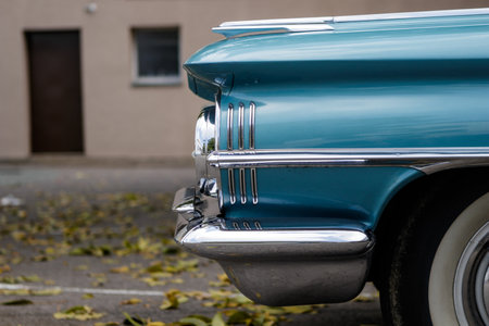 Laupheim, Germany - September 24, 2017: Oldsmobile 98 oldtimer car at the US Car Meeting event on September 24, 2017 in Laupheim, Germany.のeditorial素材