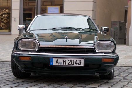 Augsburg, Germany - October 1, 2017: 1993 Jaguar XJS oldtimer car at the Fuggerstadt Classic 2017 Oldtimer Rallye on October 1, 2017 in Augsburg, Germany.のeditorial素材