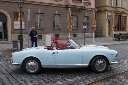 Augsburg, Germany - October 1, 2017: Alfa Romeo oldtimer car at the Fuggerstadt Classic 2017 Oldtimer Rallye on October 1, 2017 in Augsburg, Germany.のeditorial素材