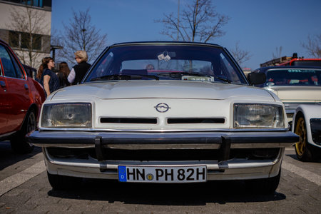 Ludwigsburg, Germany - April 8, 2018: Opel Manta oldtimer car at the 2018 Retro Season Opener meeting and show.のeditorial素材
