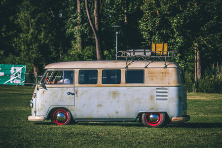 Heidenheim, Germany - July 8, 2018: Volkswagen Typ 2 T1 bus at the 2. Oldtimer day in Heidenheim an der Brenz, Germany.のeditorial素材