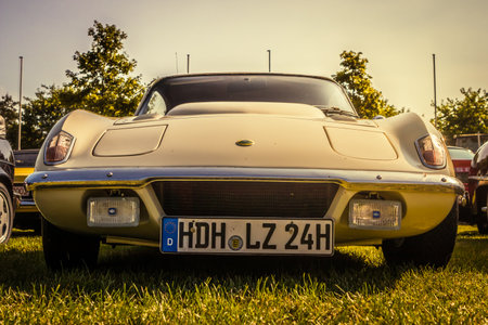 Heidenheim, Germany - July 8, 2018: Lotus Elan +2 at the 2. Oldtimer day in Heidenheim an der Brenz,...