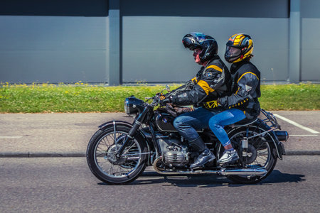 Heidenheim, Germany - July 8, 2018: BMW motorcycle at the 2. Oldtimer day in Heidenheim an der...