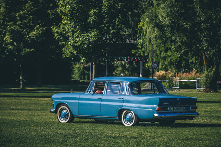 Heidenheim, Germany - July 8, 2018: Mercedes-Benz 200 D at the 2. Oldtimer day in Heidenheim an der Brenz, Germany.のeditorial素材