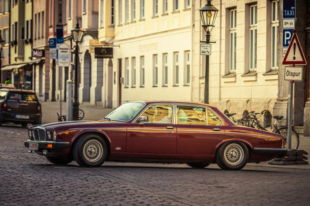 Augsburg, Germany - September 30, 2018: Daimler oldtimer car at the Fuggerstadt Classic 2018 Oldtimer Rallye.のeditorial素材