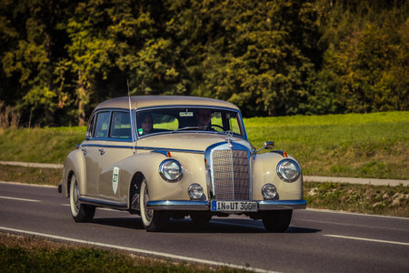 Augsburg, Germany - September 30, 2018: Mercedes-Benz oldtimer car at the Fuggerstadt Classic 2018...