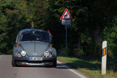 Heubach, Germany - September 19, 2021: 1973 Volkswagen Beetle 1303 german oldtimer car.のeditorial素材