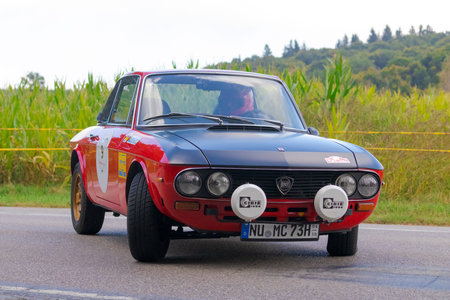 Heubach, Germany - September 19, 2021: 1973 Lancia Fulvia 1.3 S italian oldtimer luxury sports car.のeditorial素材