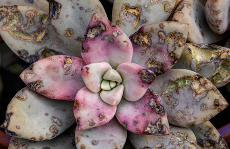 Echeveria Succulent plants on blue background