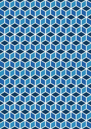 Abstract isometric 3d colorful shapes seamless pattern backgroundのイラスト素材