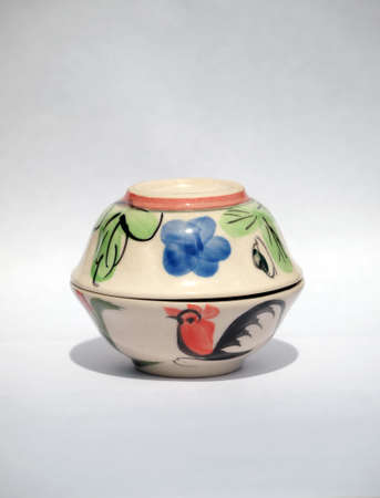 Thai traditional chicken bowl on the white backgroundの写真素材