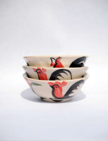 Thai traditional chicken bowl on the white backgroundの写真素材