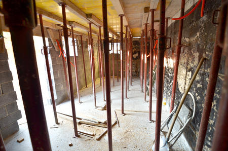 formwork for the concrete foundation of the first floor building foundation.