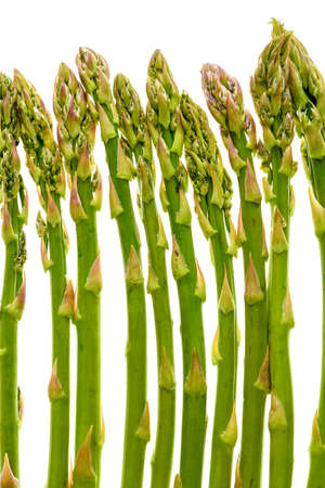 Fresh organic asparagus isolated on white background. Eating Natural healthy food for less healthcare and medical problems.の写真素材